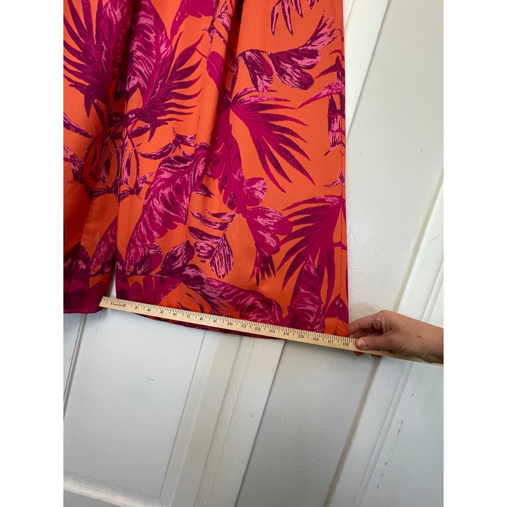Flying Tomato Tropical High Waist Wide Leg Pants Orange Pink Womens Size Small - Picture 6 of 8